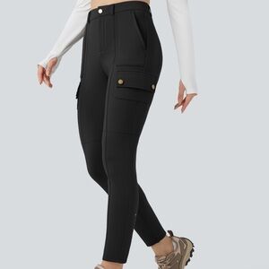 HALARA WOMENS BLACK DAY STRETCH HIGH WAISTED SKINNY CASUAL PANTS LARGE